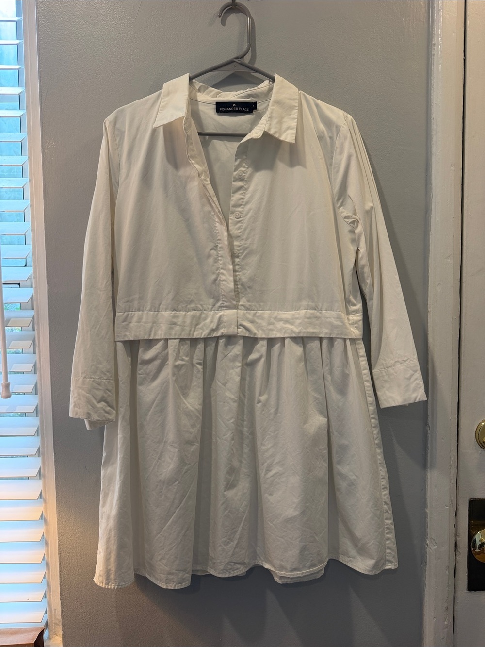 Tuckernuck White Collared Long-Sleeve Shirt Dress